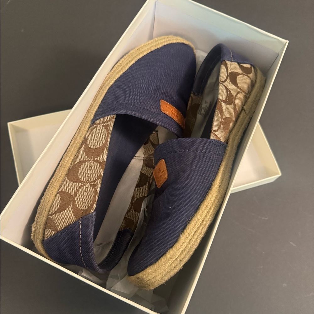 Coach Margret Canvas Shoes (blue raw denim and khaki), Women’s size 11